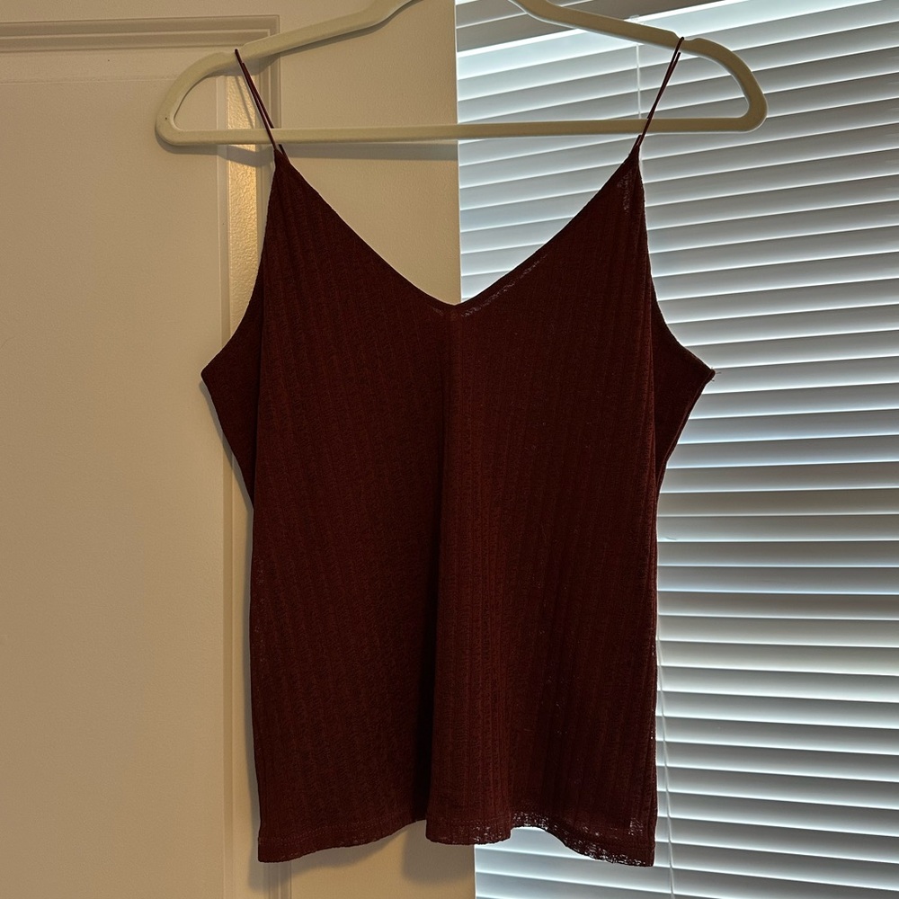 Dynamite Flowy V-Neck Tank Top | Rusty Orange
